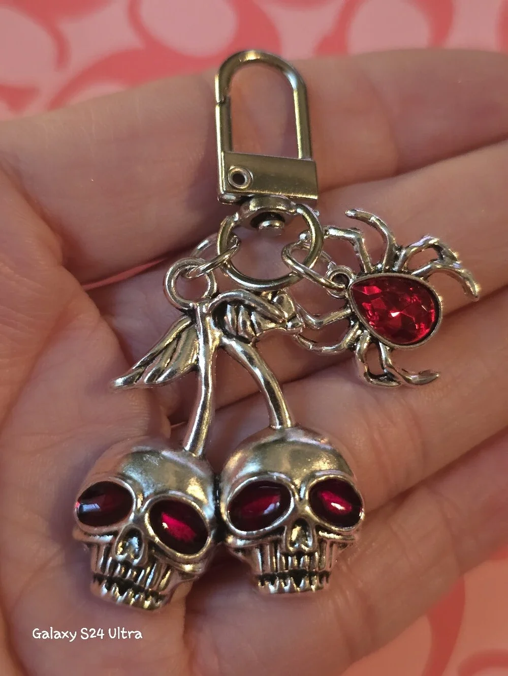 Skulls & Spider Bag Charm/keychain NEW